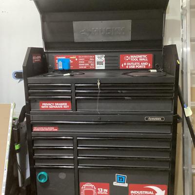Large Husky Tool Chest With Magnetic Tool Wall