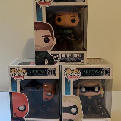 Trio of Arrow Funko Pops