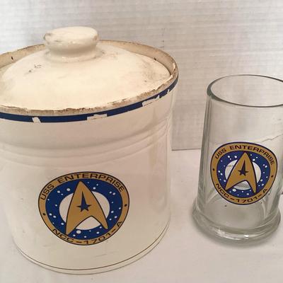 Star Trek Enterprise Collectible Crock & Glass Beer Stein