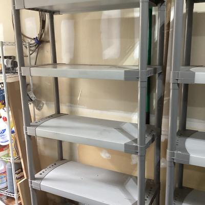 Pair Of 5 Shelf Plastic Modular Shelving Units