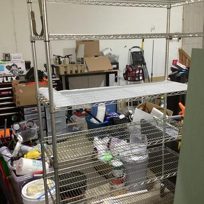 Trinity Wire Shelving On Casters With Six Shelves