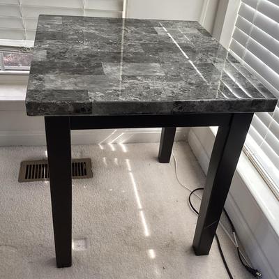 Black Wood & Faux Marble Design Table 