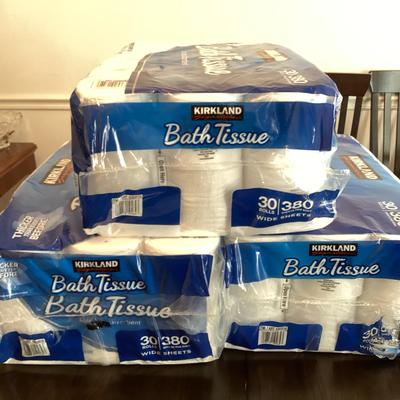 Three Packs Of Kirkland Bath Tissue W/30 Rolls