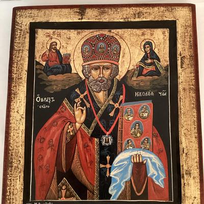 Original Signed Religious Byzantine Art W/ Gold Leaf & Certficate Of Authenticy