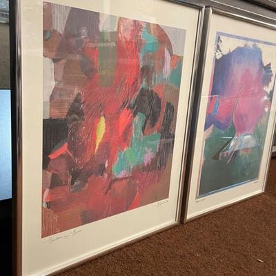 Framed Abstract Art Prints (2)