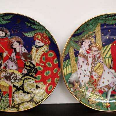 House Of Faberge Likited Edition Decorative Plates, "The Nativity" and "Journey of the Holy Family"