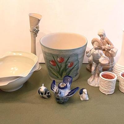 Signed Art Pottery Vase and Bowl with Totala Mexican Signed Bird and More 