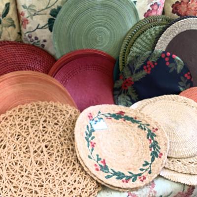 Assortment of Round, Colorful Placemats