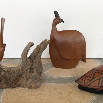 Collection of Folk Art Birds from Zimbabwe, Peru and USA