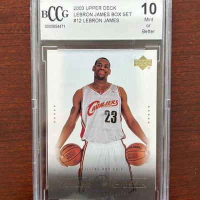 Lebron James Upper Deck Rookie Card, BCCG Graded 10