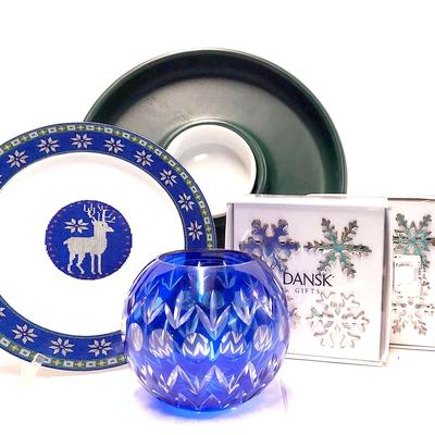 Dansk Holiday Tableware with Cut To Clear Votive Glass