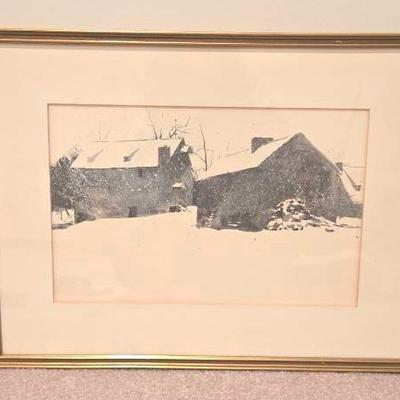 Offset Lithograph Print "Brinton's Mill/Four Seasons" By Andrew Wyeth 