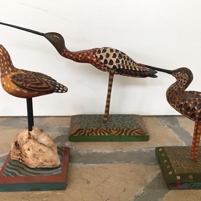 Folk Art Shore Birds (3) by G. Voyzey