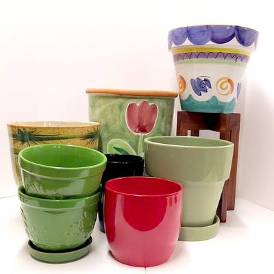 Assorted Ceramic Glazed Planters
