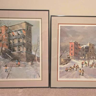Robert Fabe Framed Prints (2), "April Day" and "Winter Morning"