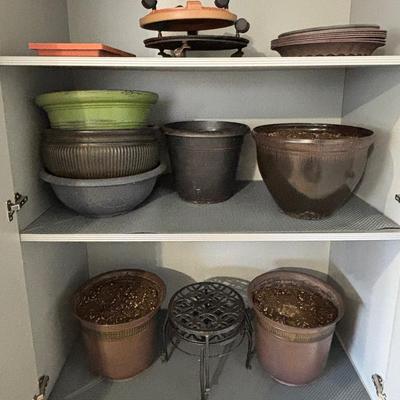 Variety of Outdoor Pots and Plant Caddies