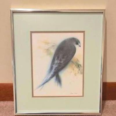 Signed Meyer-Garlen Bird Print in Frame