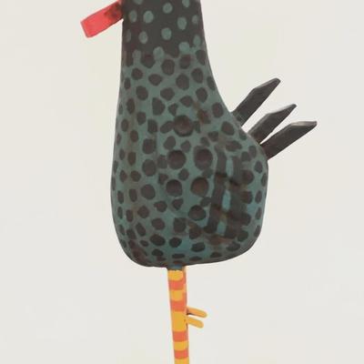 Hand Crafted Folk Art Rooster By G. Voyzey 1997