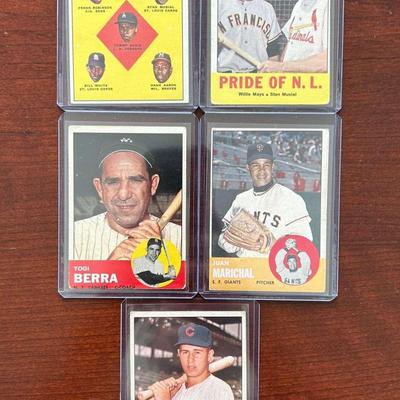 1963 Topps Baseball Cards. Hank Aaron, Willie Mays, Yogi Berra and More