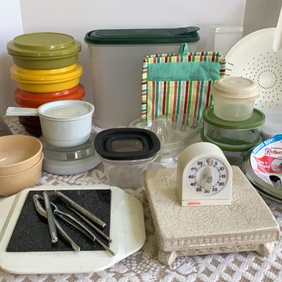 Kitchen Essentials including Vintage Tupperware