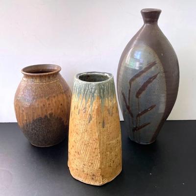 Signed and Marked Art Pottery Vases (3)