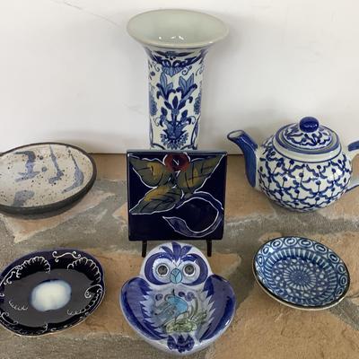 Decorative Blue and White Pottery and Ceramics