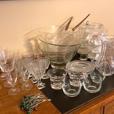 Glass and Crystal Serving Bowls, Fostoria Goblets and Serveware, Olive Picks
