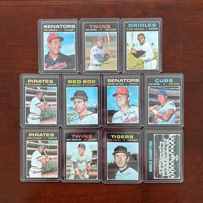 1971 Topps Baseball Cards. Ted Williams, Frank Robinson, Rod Carew and More