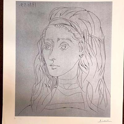 Pablo Picasso “Jacqueline” Linocut Print