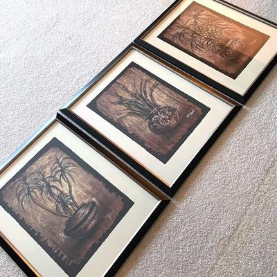 Framed Plant Themed Prints (3) by Monica Stewart