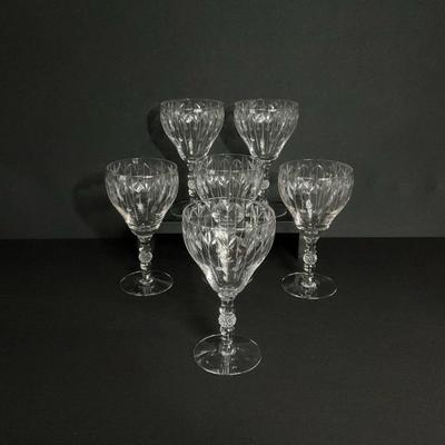 Vintage Etched Crystal Wine Glasses