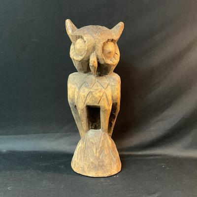 Hand Carved Wooden Owl