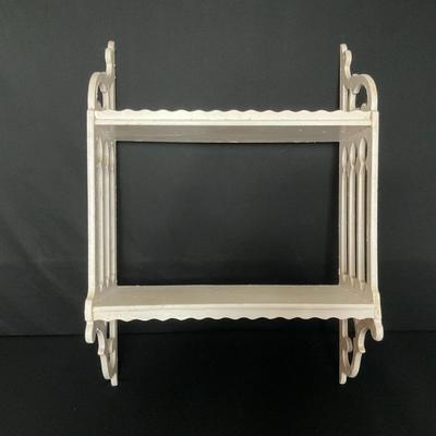 Vintage Two Tier Wall Shelf With Gingerbread Cutout #1