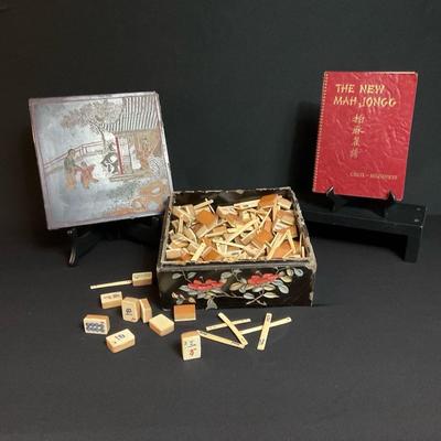 Vintage Mahjong Tiles, Box, And Players Guide