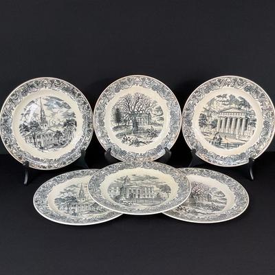 Vintage Connecticut Tercentenary Celebration Collectible Plates