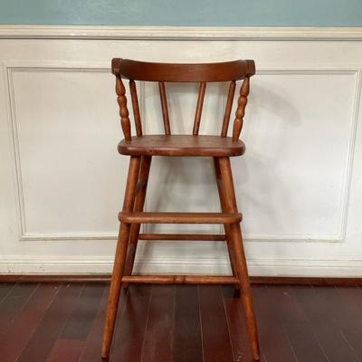 Vintage Wooden High Chair Colonial Style