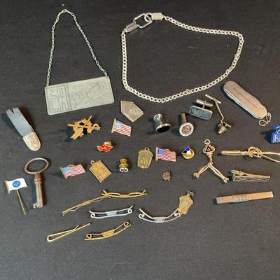 Assorted Mens Tie Clips And Pins 