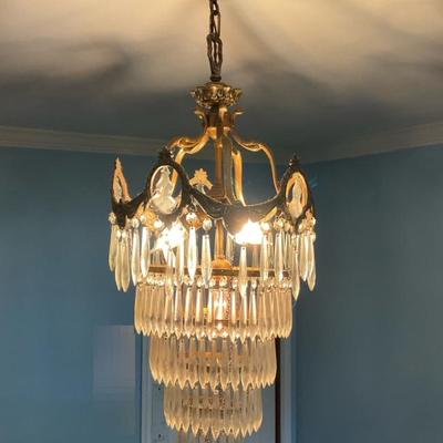 Mid-Century Crystal Chandelier