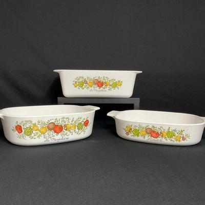 Corning Ware “Spice Of Life” La Marjolaine Loaf Pan And Casserole Dishes