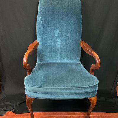 Blue Velvet Arm Chair No1