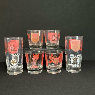 MCM Red And Gold Bar Ware