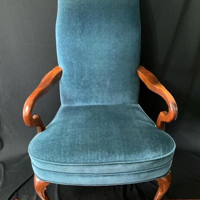 Blue Velvet Arm Chair No2