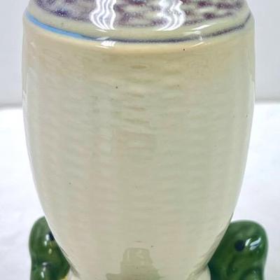 Frog Pedestal Pottery Vase