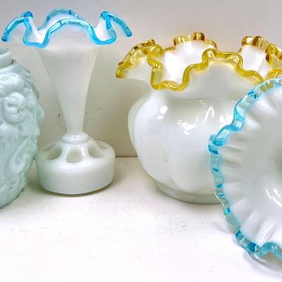 “Fenton” Milk Glassware and More