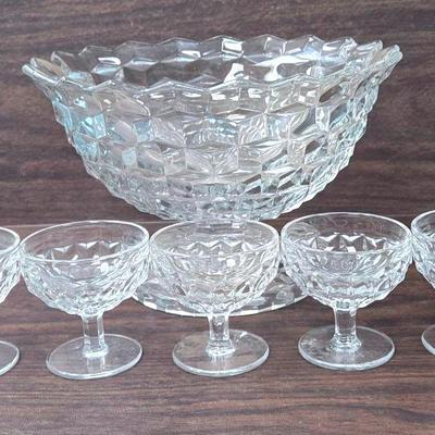 "Fostoria" Clear Cubist Glassware