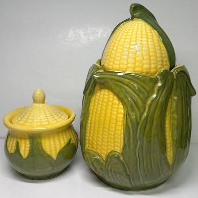 "Shawnee Pottery" Corn King Cookie Jar and Sugar bowl 