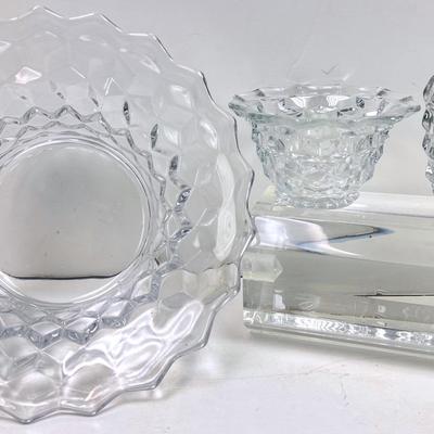 “Fostoria” Clear-Cut Glass Assortment