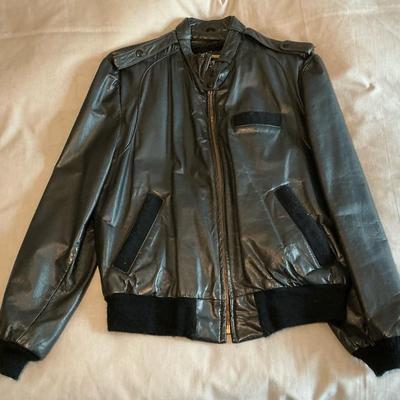 Vintage Cooper Dark Blue Leather Jacket 42 USA Made