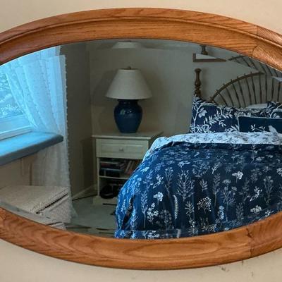 Pine Oval Wall Mirror