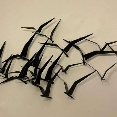 Black Iron Birds In Flight Wall Hanging 22x60”